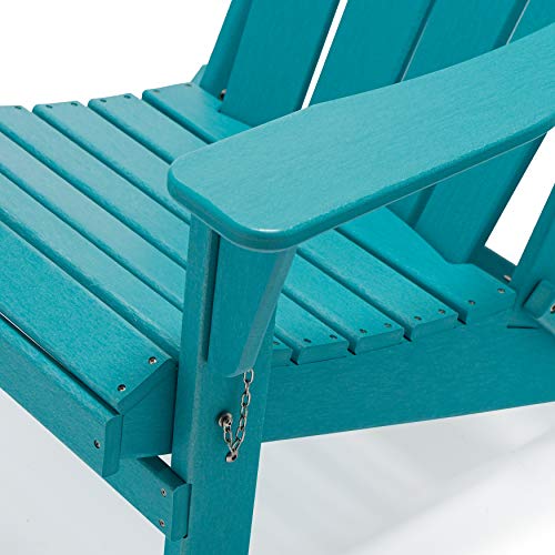 WestinTrends Outdoor Adirondack Chair, Plastic Fire Pit Chair, Weather Resistant Folding Patio Lawn Chair for Outside Deck Garden Backyard Balcony, Turquoise