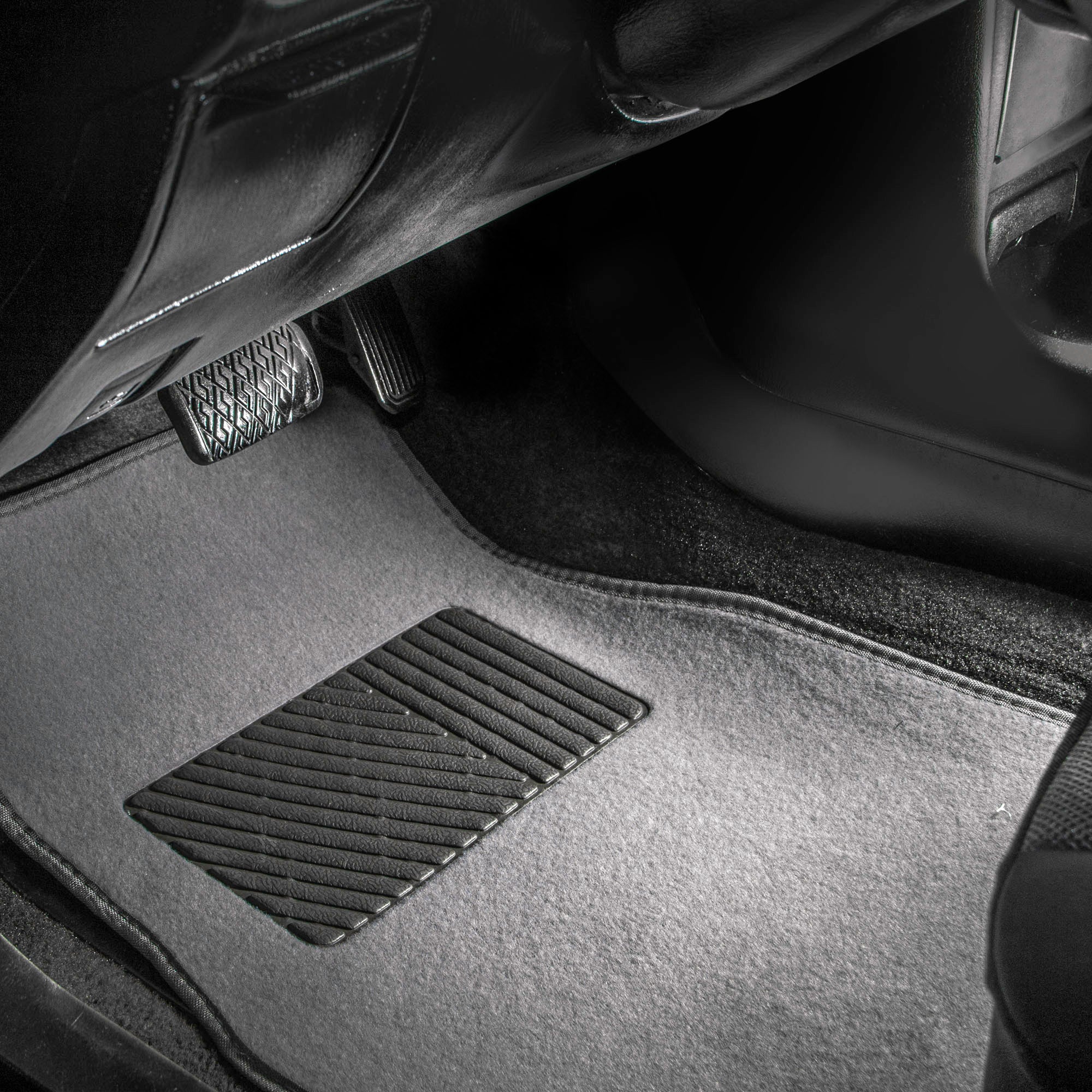 FH Group Non-Slip 4-Piece Carpet Gray Car Floor Mats Universal Fit with Air Freshener