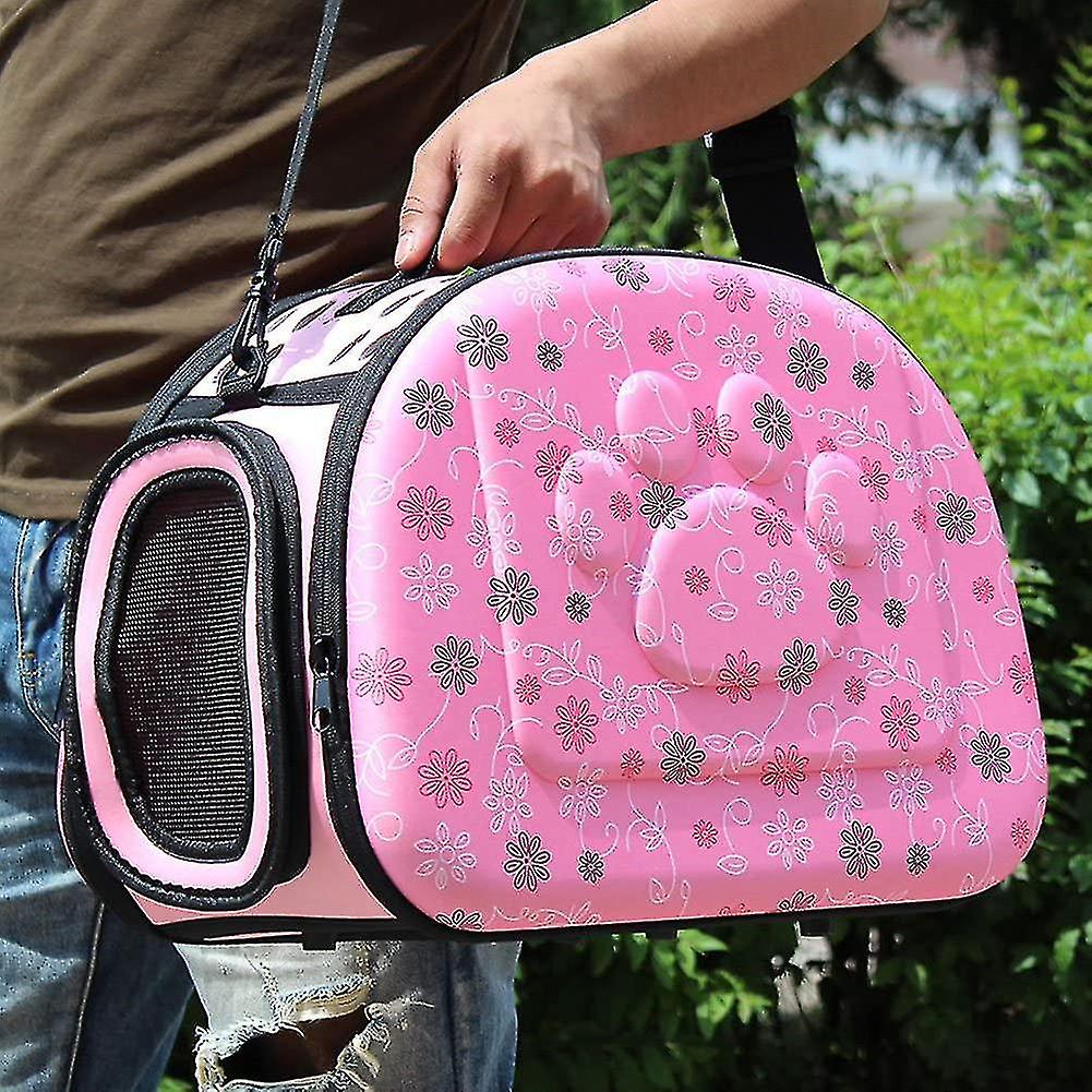 Breathable Folding Outdoor Pet Bag For Dog Cat Comfort Travel Medium Size Pet Carrier (pink)