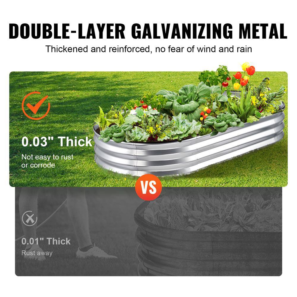 VEVOR 6 ft. x 3 ft. x 1 ft. Raised Garden Bed Galvanized Metal Planter Box with Open Base Outdoor Planting Boxes LDSJSZZCTYS70D35OV0