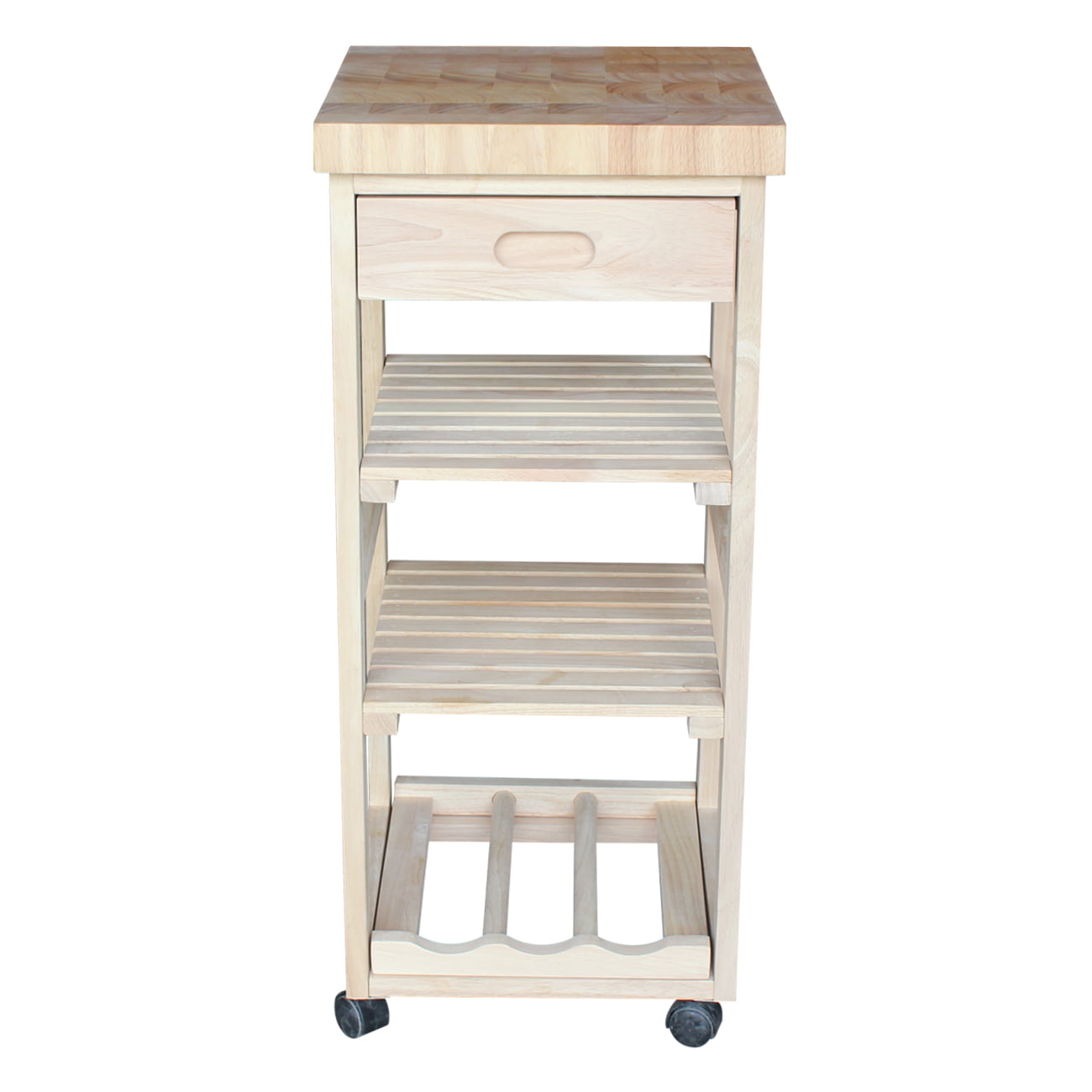 International Concepts Unfinished Kitchen Cart Trolley