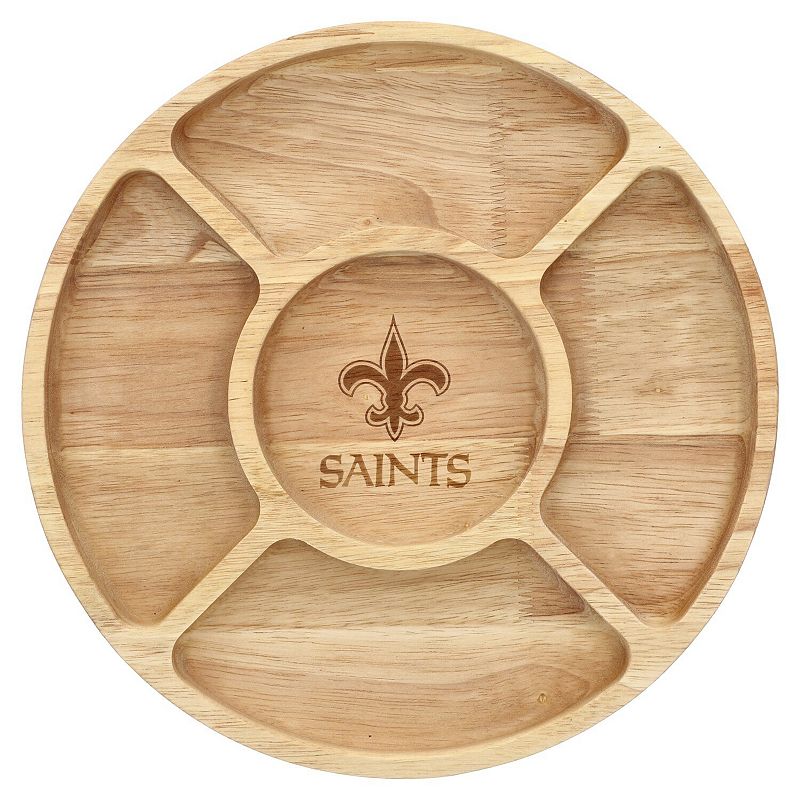 The Memory Company New Orleans Saints Wood Chip and Dip Serving Tray