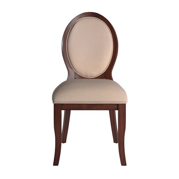 Verdiana Rich Brown Cherry Finish Oval Dining Chair (Set of 2) by iNSPIRE Q Classic