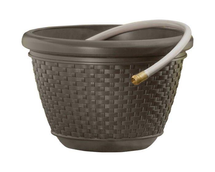 Suncast 100 Resin Wicker Hose Pot - HPW100