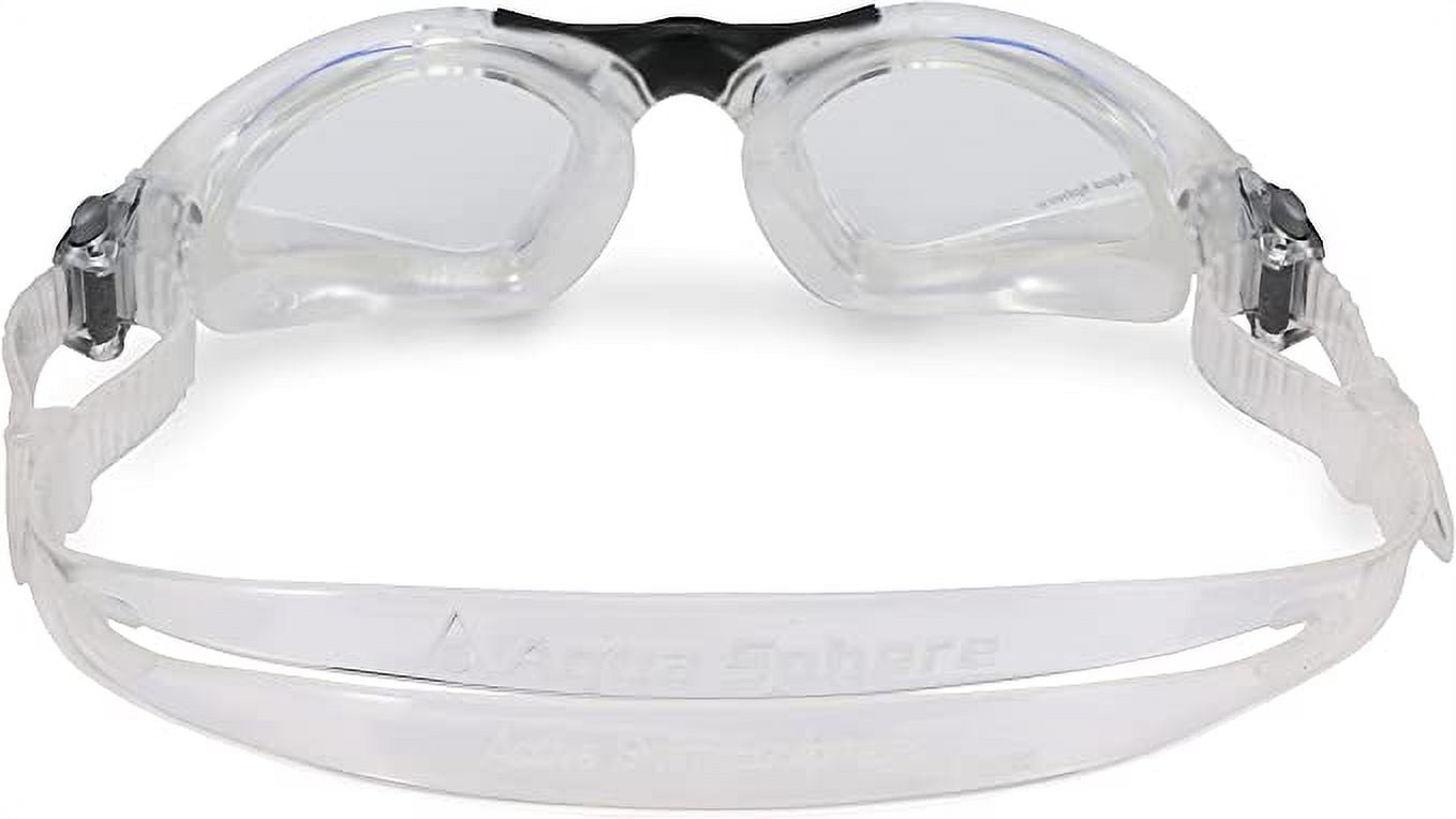 Aquasphere Kayenne Adult Swim Goggles - 180-Degree Distortion Free Vision, Ideal Swim Goggle for Active Pool or Open Water Swimmers | Unisex Adult, Clear Lens, Transparent/Black Frame