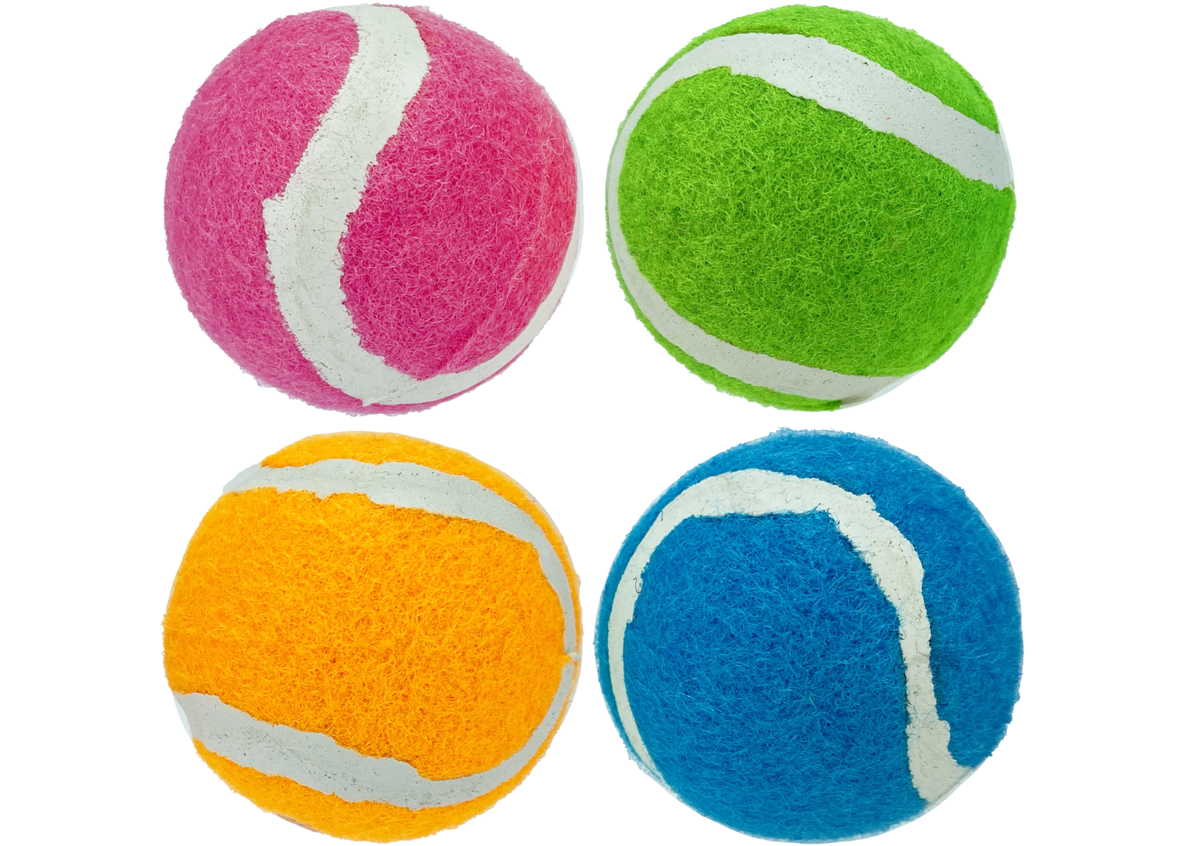 multipet 4 Pack Squeaky Tennis Balls Dog Toy