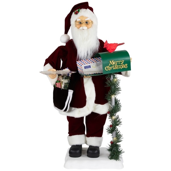 Animated and Musical Santa Claus Figure with Lighted Merry Christmas Mailbox