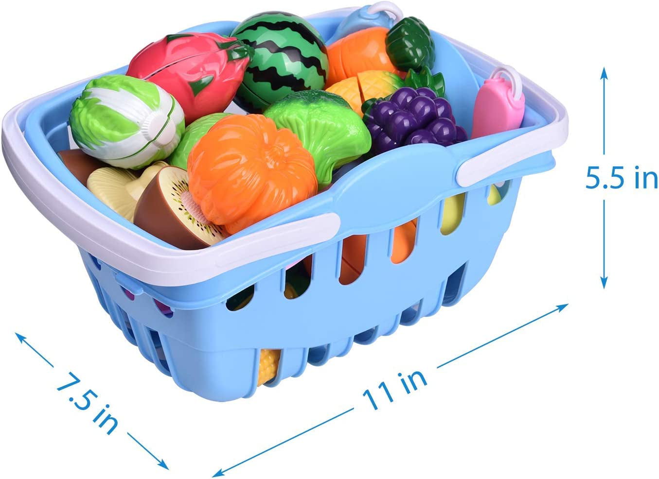 Fun Little Toys Beg1n 30 Pcs Play Food for Kids Kitchen,Pretend Cutting Food Toys,Pretend Play Fruits and Veggies,Birthday Gifts for Boys and Girls