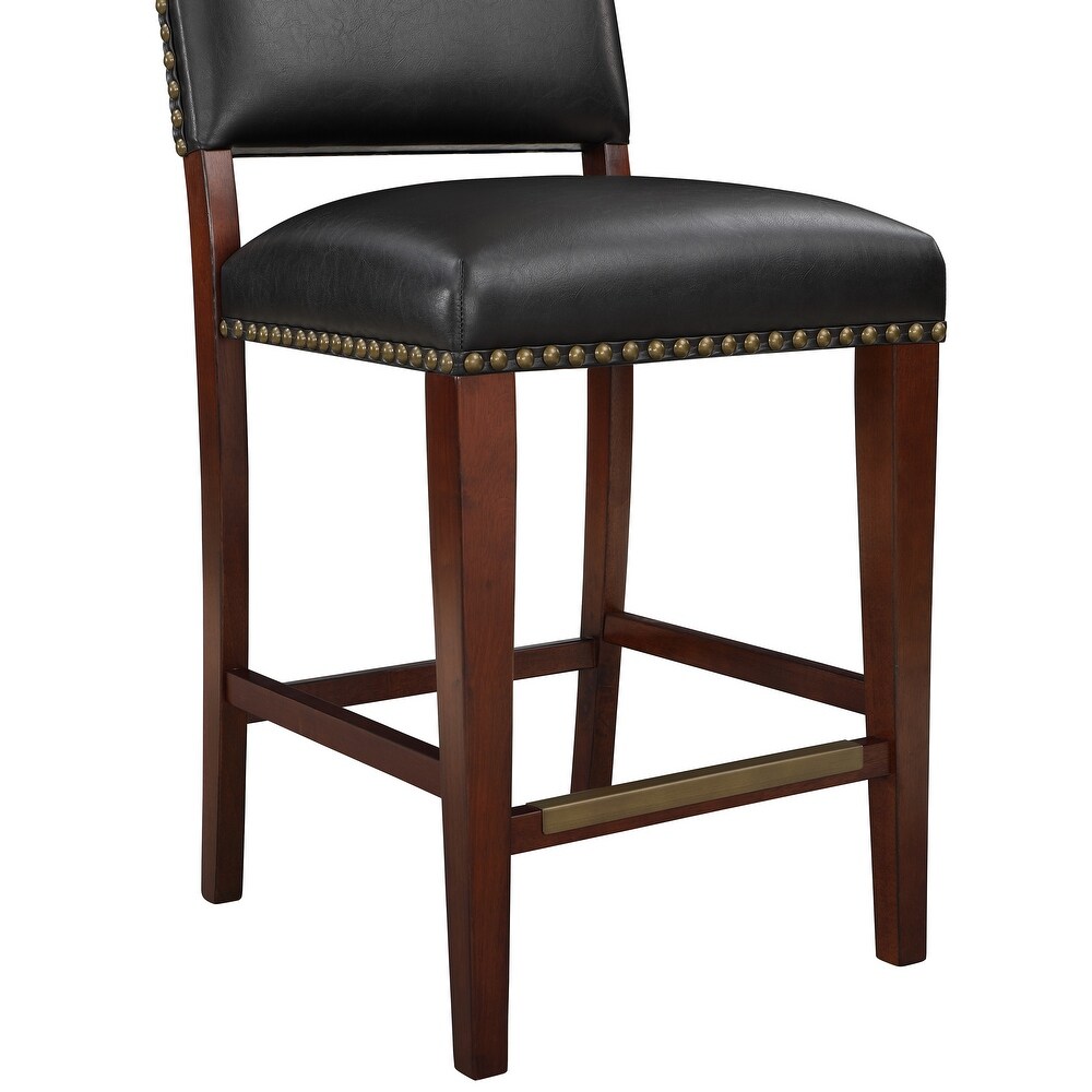 Deja Faux Leather Counter Stool with Nail Heads by Greyson Living