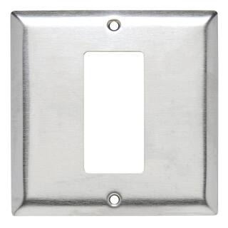 Legrand Pass  Seymour 302304 SS 2 Gang 1 DecoratorRocker Wall Plate Stainless Steel (1-Pack) SS746