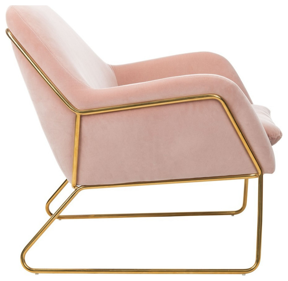 Chiara Metal Frame Accent Chair  Blush   Contemporary   Armchairs And Accent Chairs   by Rustic Home Furniture Deco  Houzz