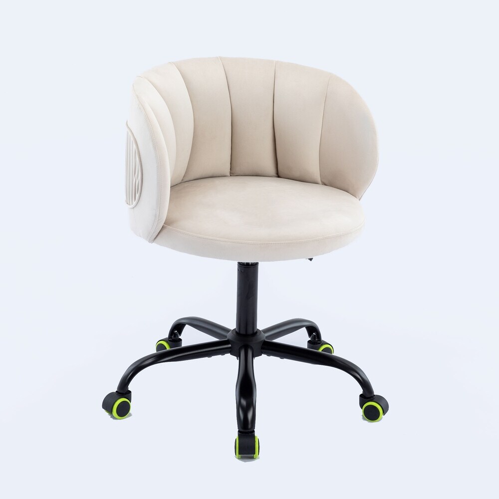 360 Degree Swivel Velvet Leisure Office Chair With Rolling Wheels