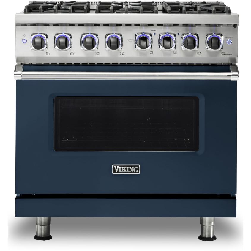 Viking 36-inch Freestanding Dual-Fuel Range with Elevation Burners CVDR7362-6BSB