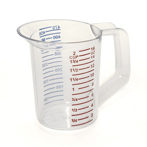 Rubbermaid FG321500CLR Measuring Pitcher， 1/2 Quart