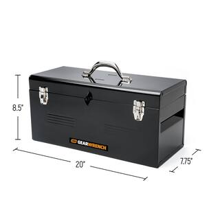 GEARWRENCH 20 in. Black Steel Tote Box with Organization Tray 83130