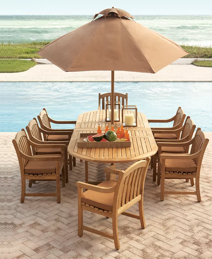 Furniture Set of 4 Bristol Teak Outdoor Dining Chairs