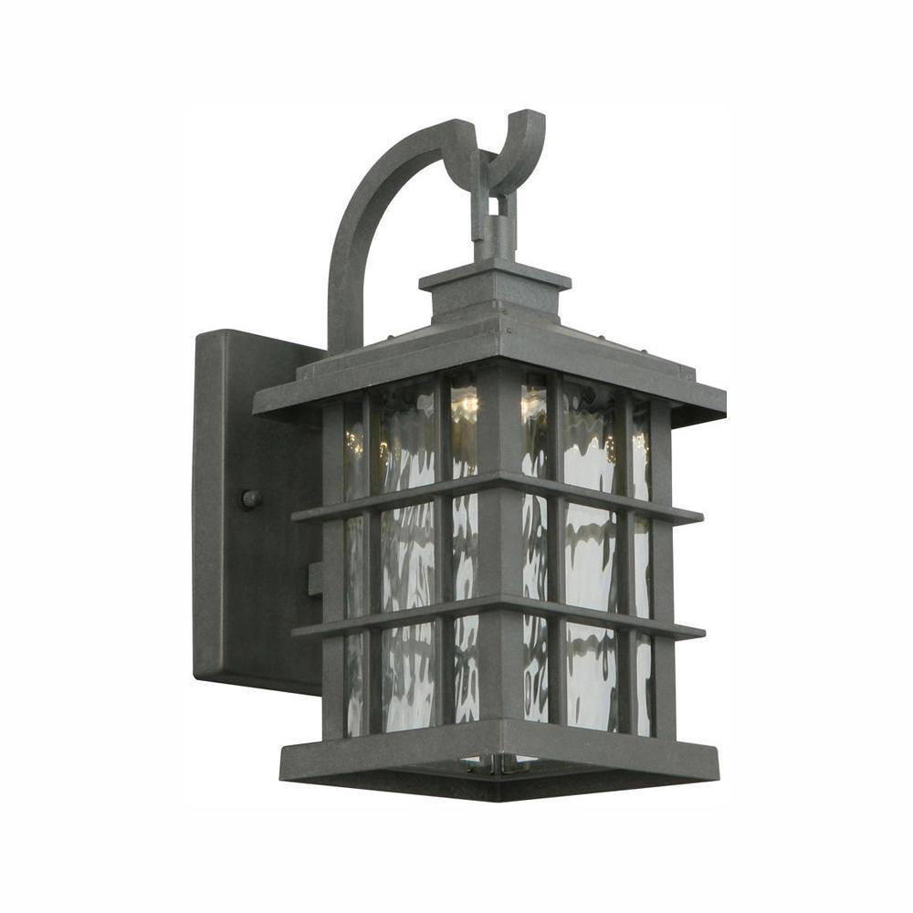 Home Decorators Collection Summit Ridge Collection Zinc Outdoor Integrated LED Wall Lantern Sconce CQH1691LS