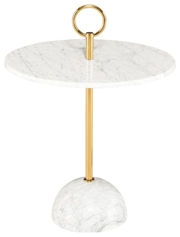 Odette White Marble Side Table   Contemporary   Side Tables And End Tables   by Rustic Home Furniture Deco  Houzz