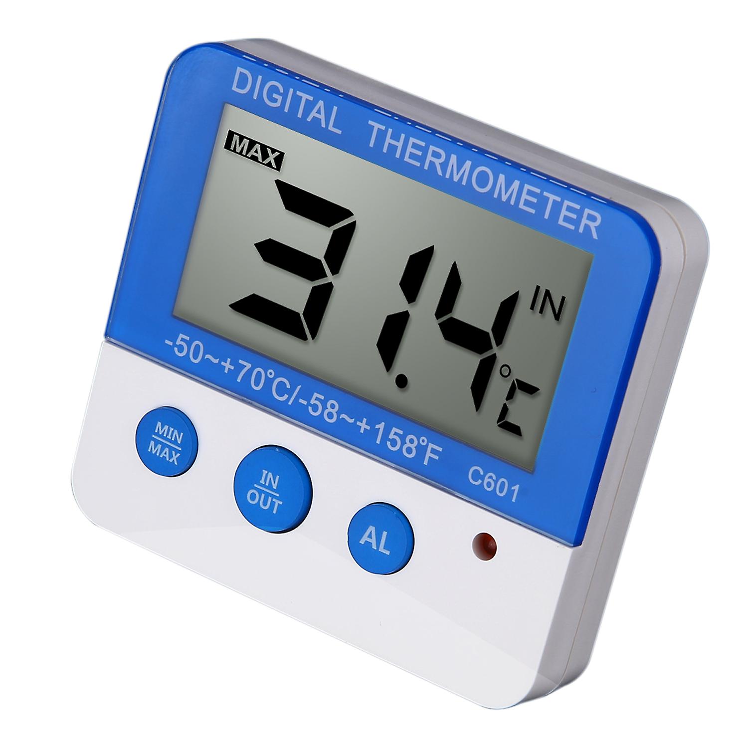 Digital Fridge Thermometer With Alarm And Max Min Temperature Easy To Read Lcd Display Digital Refrigerator Freezer Thermometer For Indoor Outdoor No.