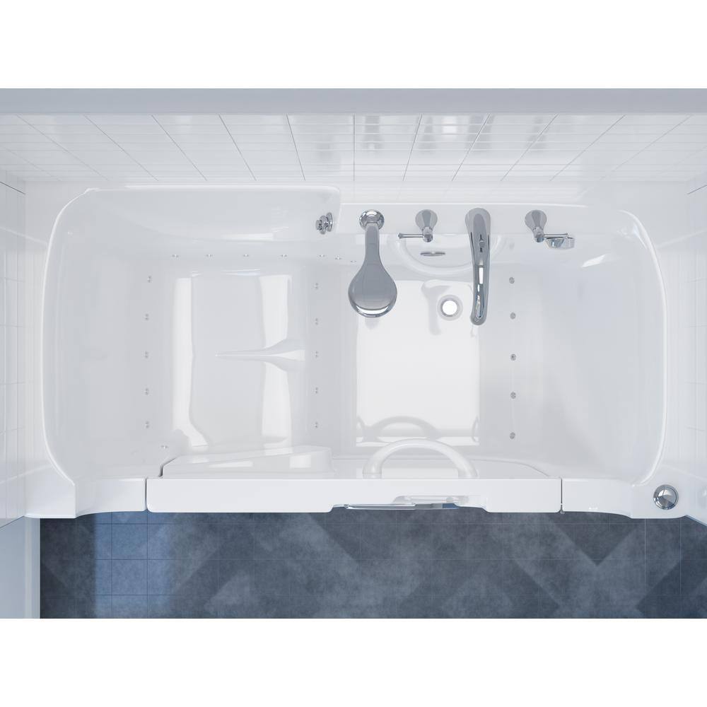 Universal Tubs HD Series 30 in. x 60 in. Right Drain Wheelchair Access Walk-In Air Tub in White HD3060WCARWA