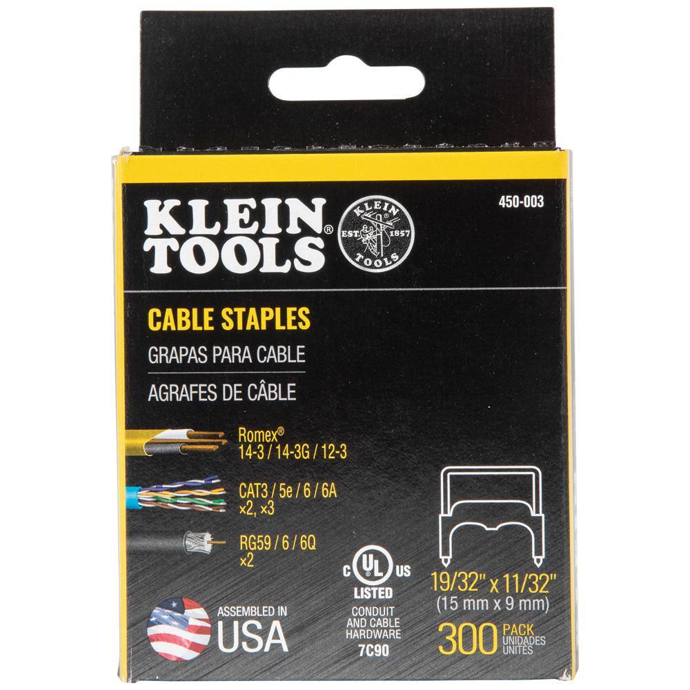 Klein Tools Loose Cable Stapler with 1932 in. x 1132 in. Insulated Staples (300-Pack) M2O41192KIT