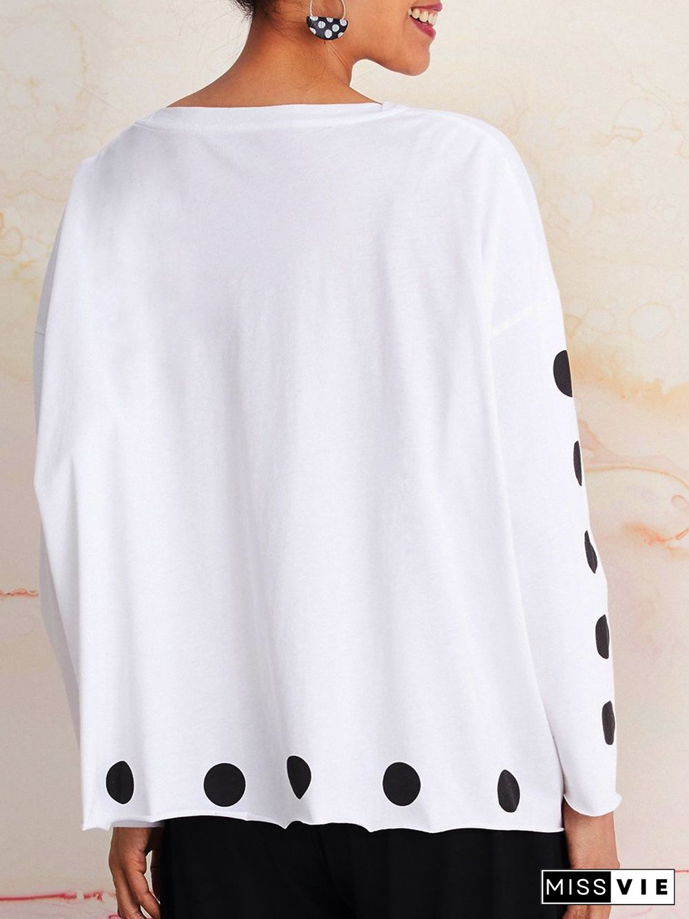 Shift Statement Polka Dots Cotton-Blend T-shirt