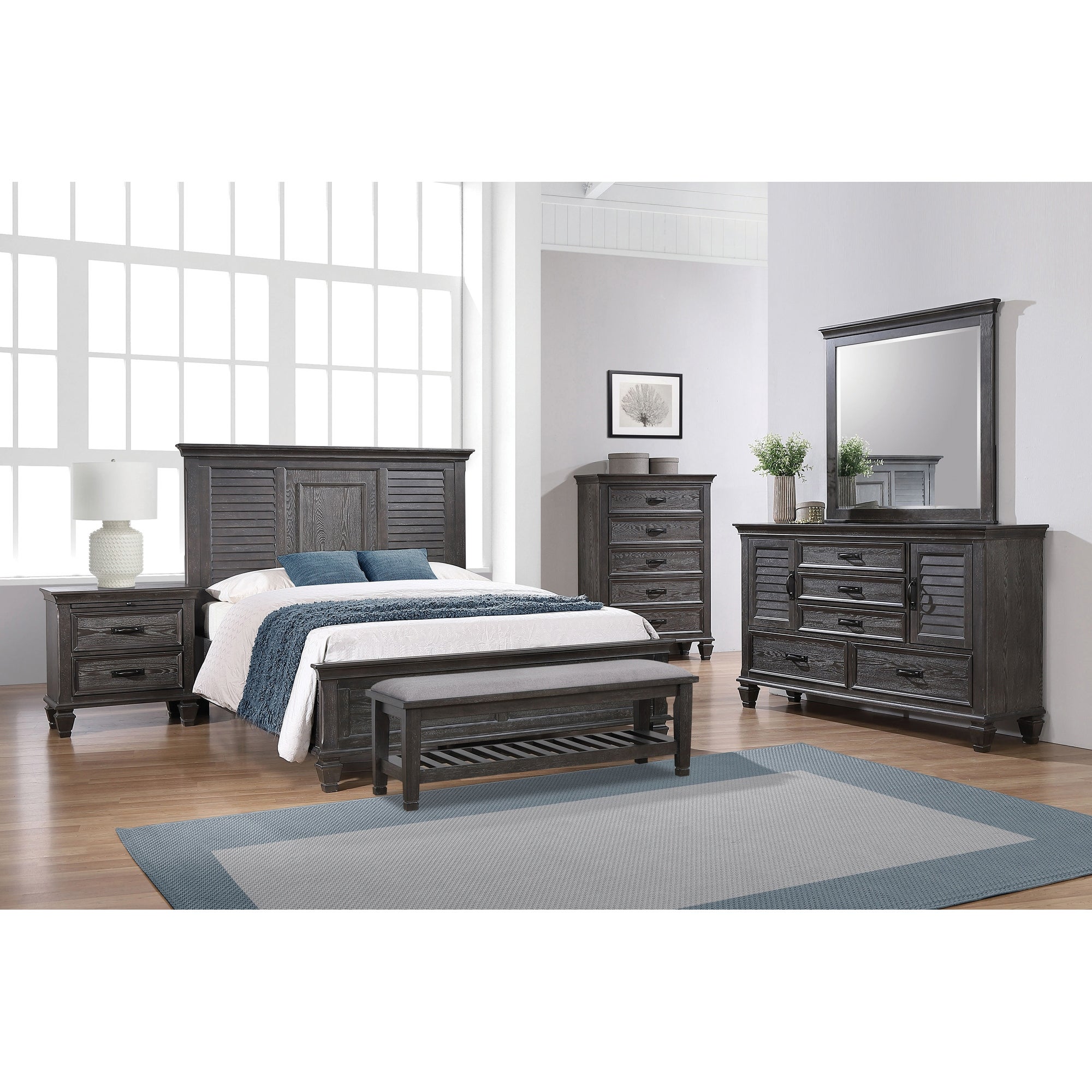 Kylie Weathered Sage 4-piece Panel Bedroom Set - - 32116963