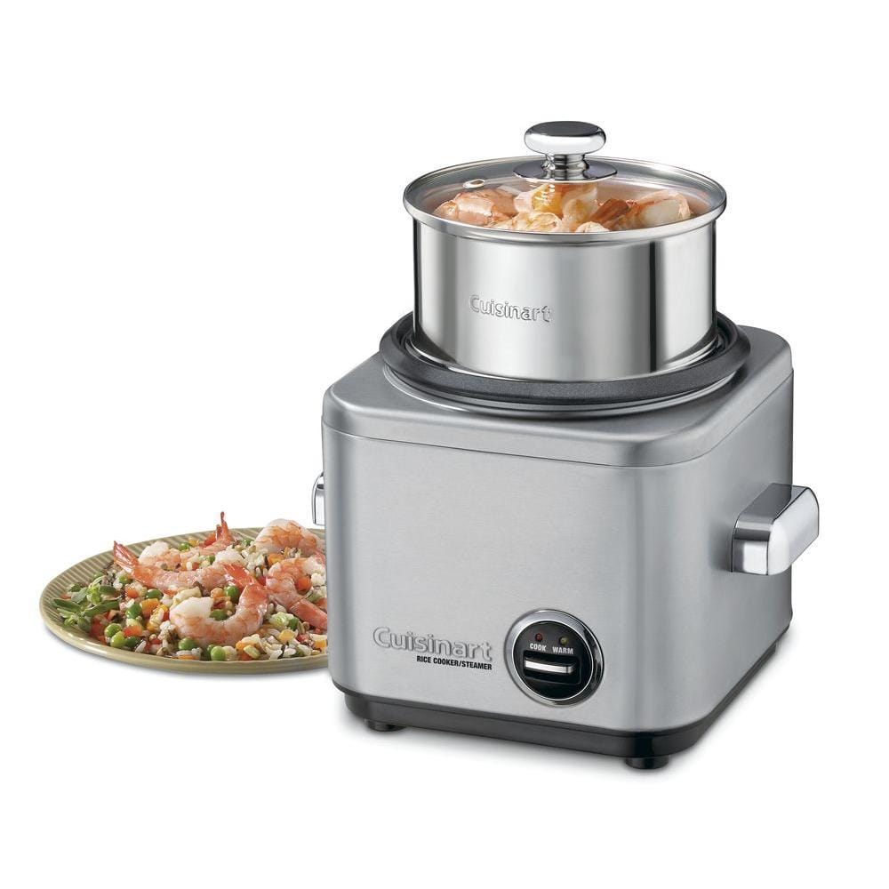 Cuisinart 4-Cup Stainless Steel Rice Cooker with Non-Stick Interior CRC-400P1