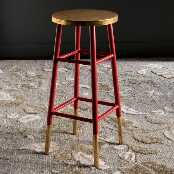 SAFAVIEH 30-inch Emery Red/ Gold Bar Stool - 13.5