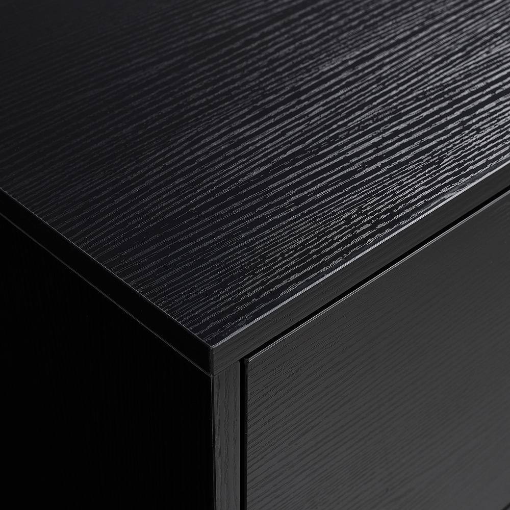 URTR Black File Cabinet with 2-Drawer Wood Bookcase Storage Lateral File Cabinet for Home Office T-02018-3