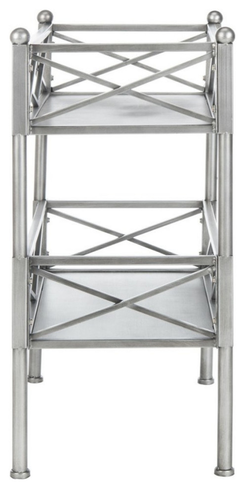 Mesha Storage Shelves Silver   Contemporary   Side Tables And End Tables   by AED Luxury Home Decor  Houzz