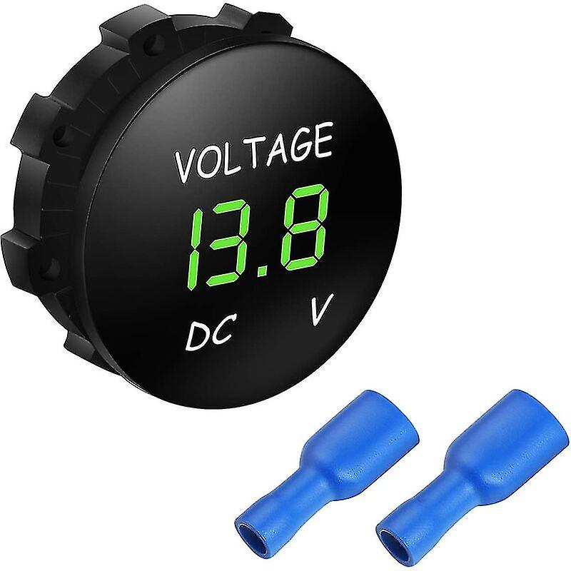 Dc 12v-24v Led Digital Voltmeter For Car， Motorcycle， Car， Truck， Boat (green Light)