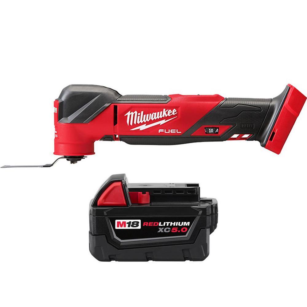 MW M18 FUEL 18-Volt Lithium-Ion Cordless Brushless Oscillating Multi-Tool with 5.0 Ah Battery 2836-20-48-11-1850