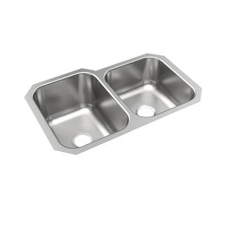 Elkay Avenue Undermount Stainless Steel 32 in. Offset Double Bowl Kitchen Sink HDU312010R