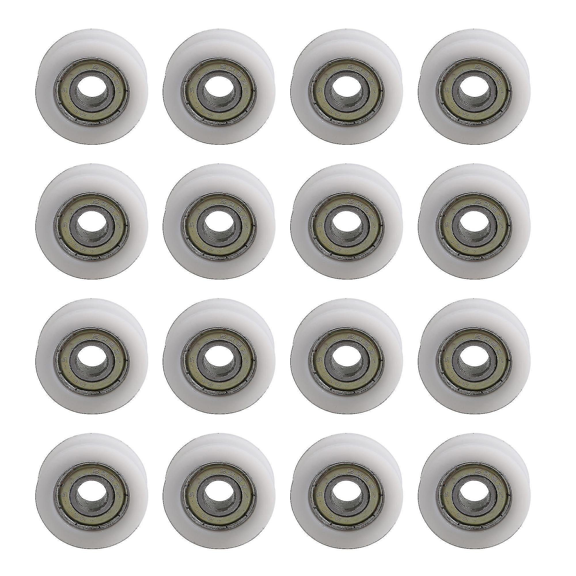 16 Pieces White U Shaped Bearing Pulley Wheel 99kg For Window Printer