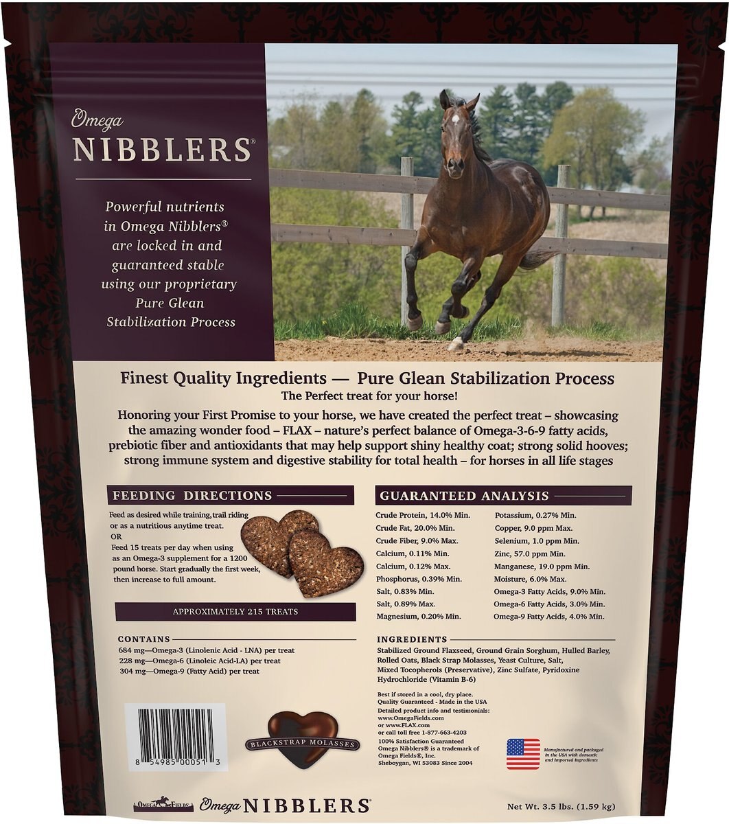 Omega Fields Omega Nibblers Blackstrap Molasses Flavor Chews Horse Supplement