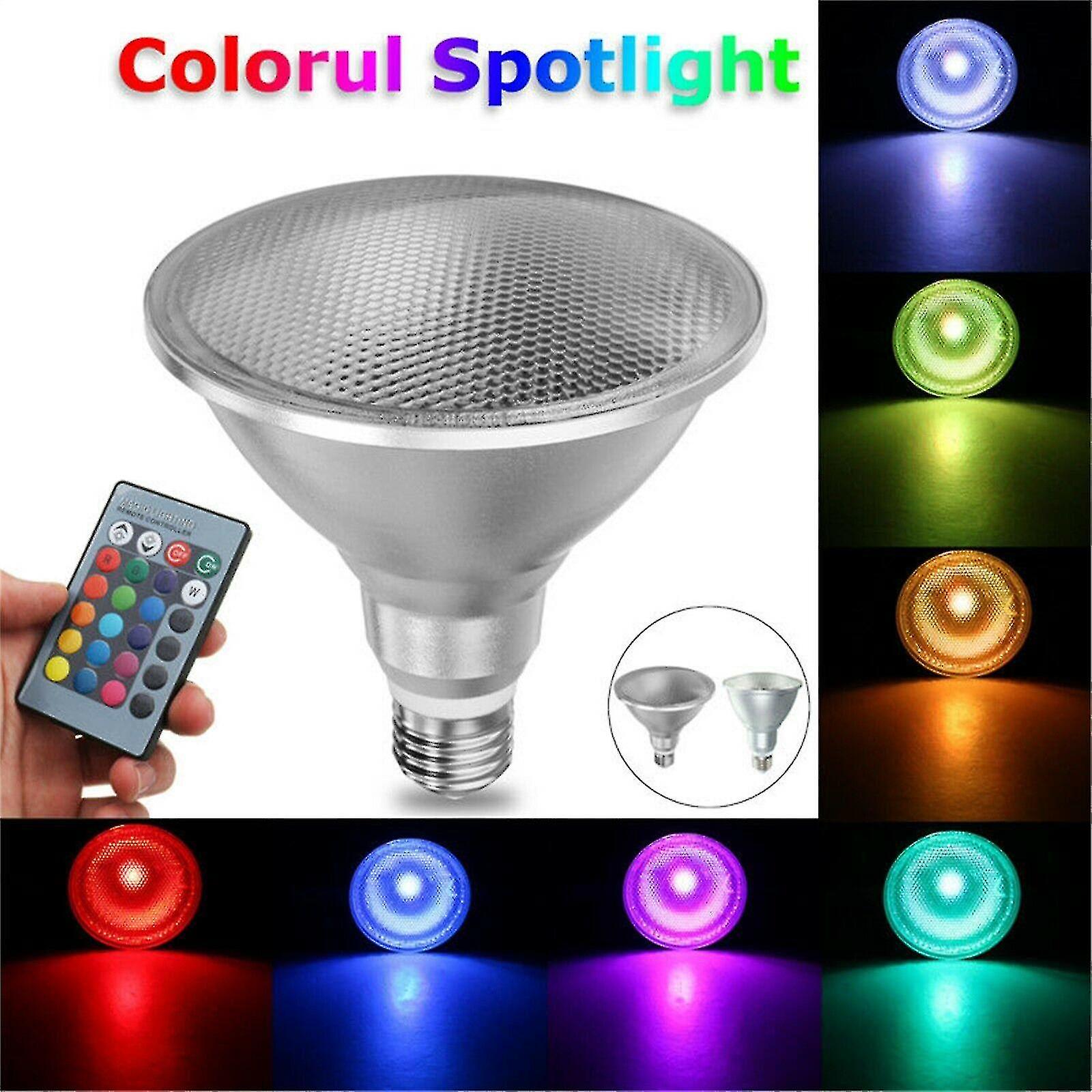 Dimmable Rgb Par38 Par Light E27 20w Led Spotlight Bulb Flood Lamp Remote Control Multicolor Home Decoration 110v 220v Botao