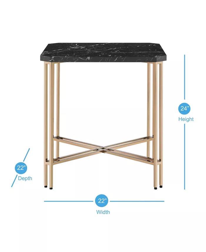 Steve Silver Daxton 22 Faux Marble Square End Table