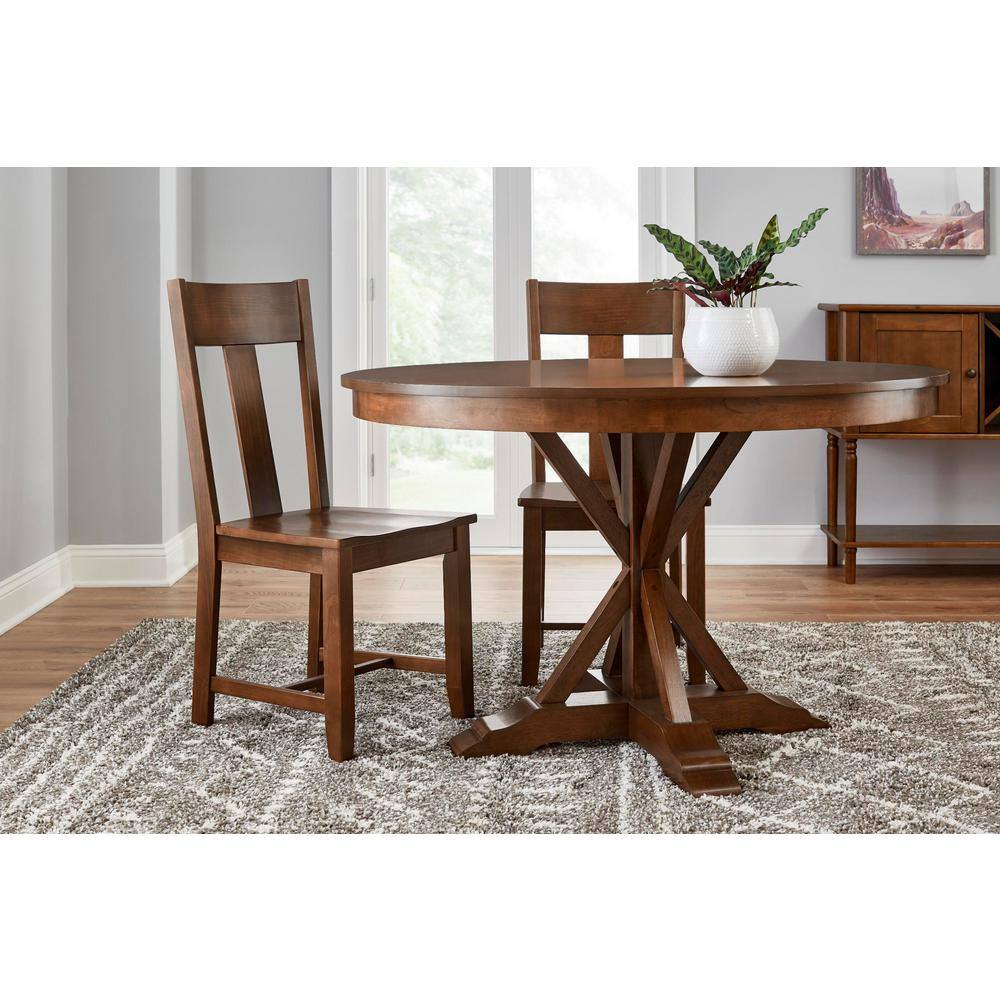 StyleWell Walnut Brown Finish Dining Chair (Set of 2) (19.97 in. W x 37.44 in. H) DC 2001-Walnut