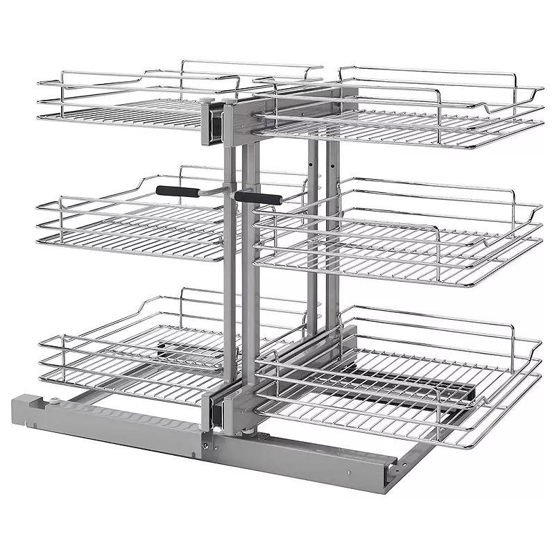 Rev-A-Shelf Pull Out Corner Cabinet Organizer w/Soft Close 3 Tier， 5PSP3-18SC-CR