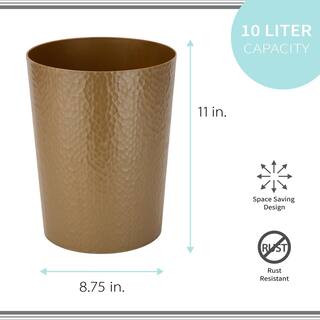 Bath Bliss Hammered Textured Trash Can in Gold 22282-GOLD