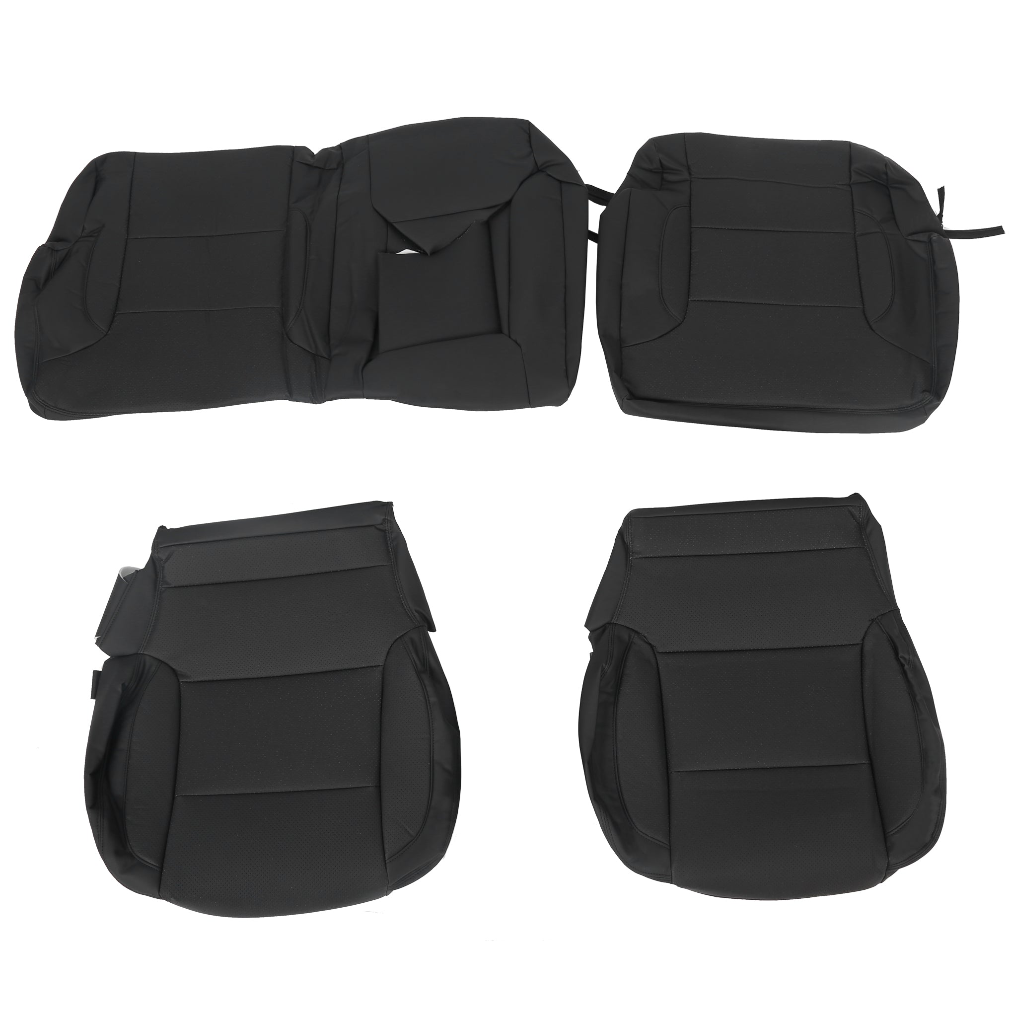 For 2014-2018 Chevy Silverado Crew Cab LT KATZKIN Style Black Seat Covers 15 16 17