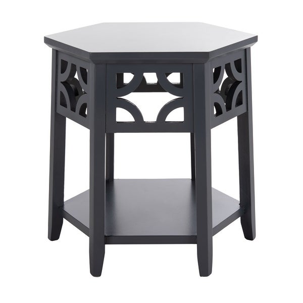 SAFAVIEH Connor Charcoal Grey Hexagon End Table - 18.1