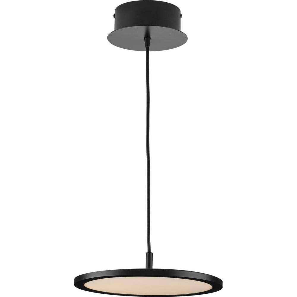 Progress Lighting Everlume 20-Watt Integrated LED 1-Light for Kitchen Matte Black Modern Integrated LED Pendant Light for Kitchen P500366-31M-30