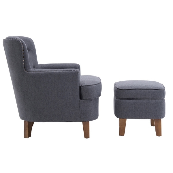 Porthos Home Idir Accent Chair， Fabric Upholstery， Rubber Wood Legs