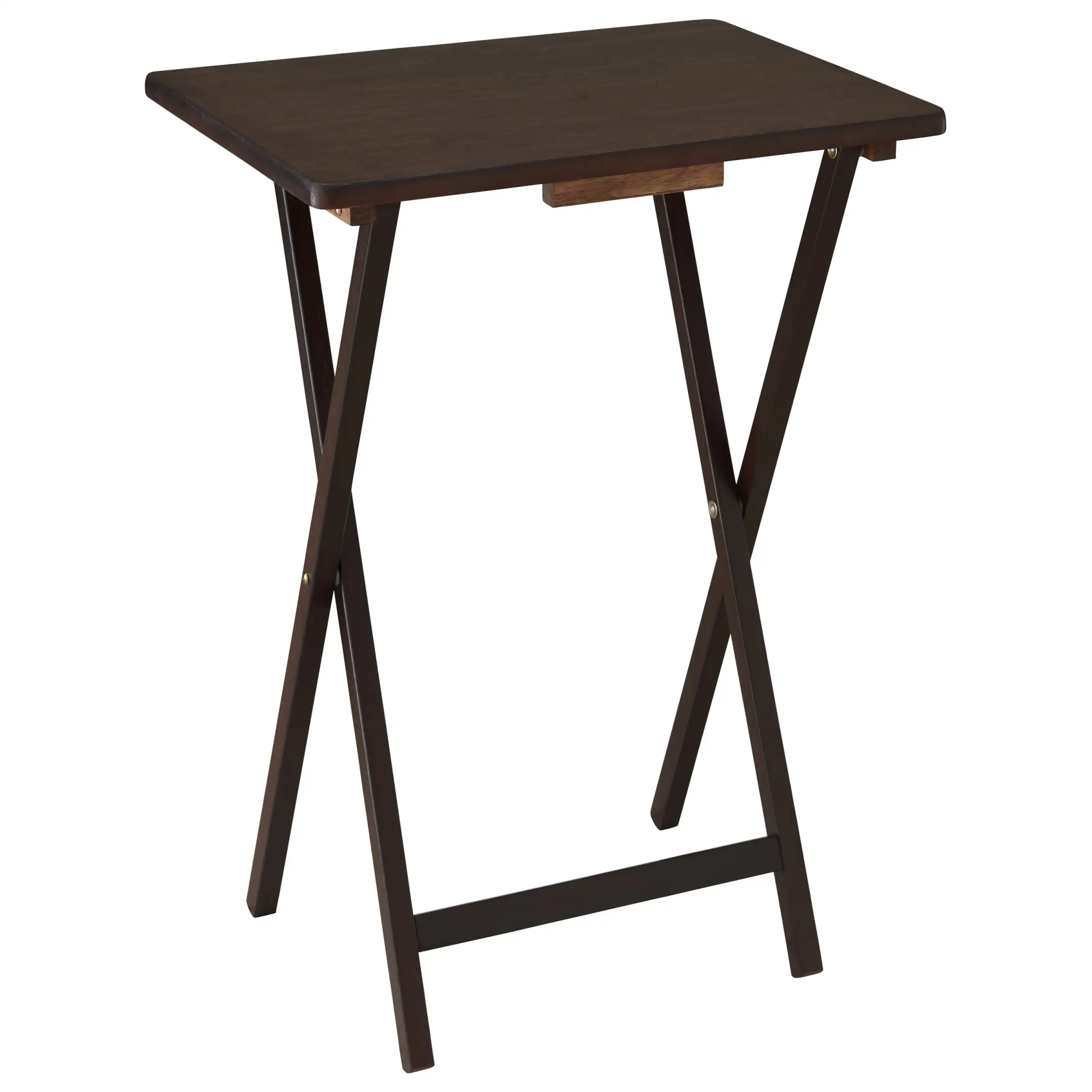 Mainstays Walnut 5-Piece Folding TV Tray Table Set, 19 x 15 x 26 Inch
