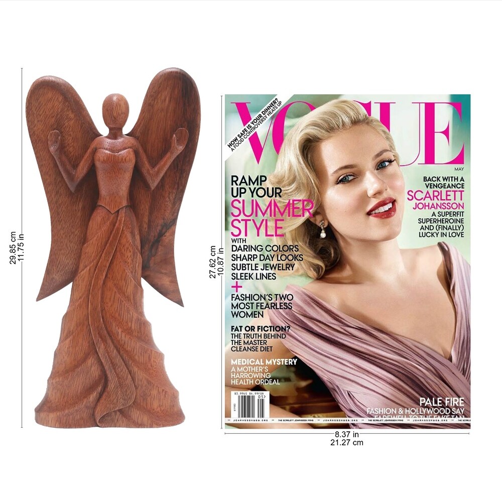 Novica Handmade Angel In Heaven Wood Statuette   11.75\