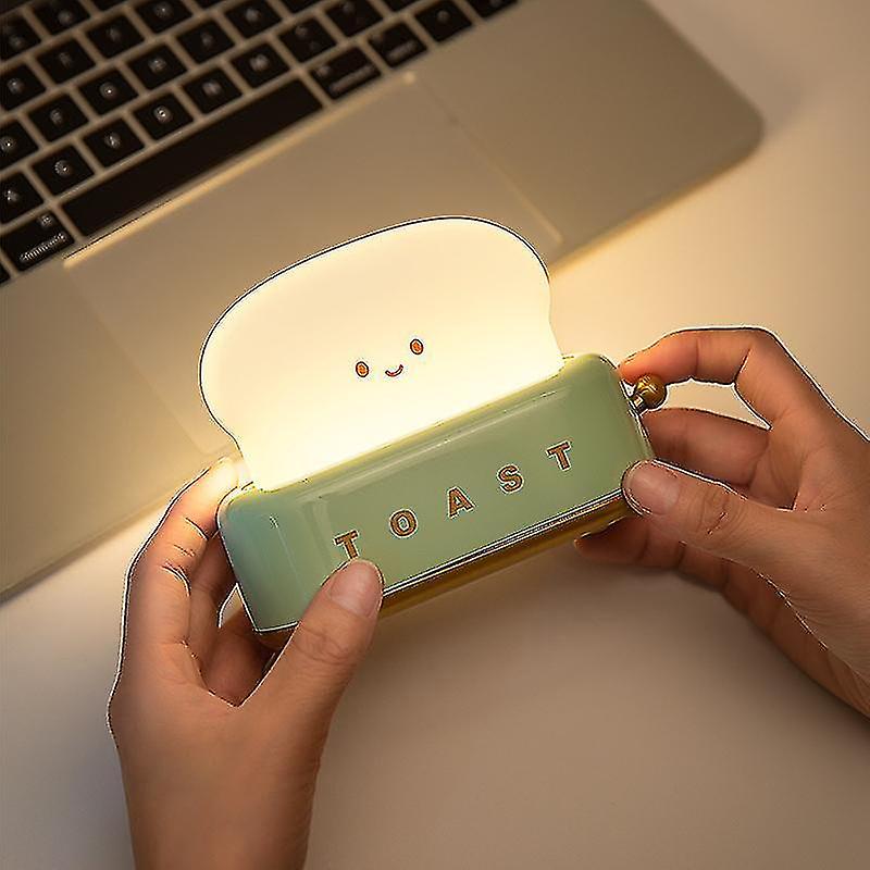 Creative Toast Night Light， Led Bread Maker Night Light， Usb Charging， Dimming Bedroom Bedside Sleep