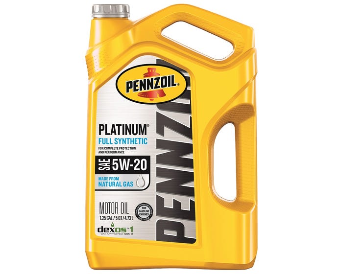 Pennzoil Platinum Full Synthetic 5W-20 Motor Oil， 5-Quart - 550046122