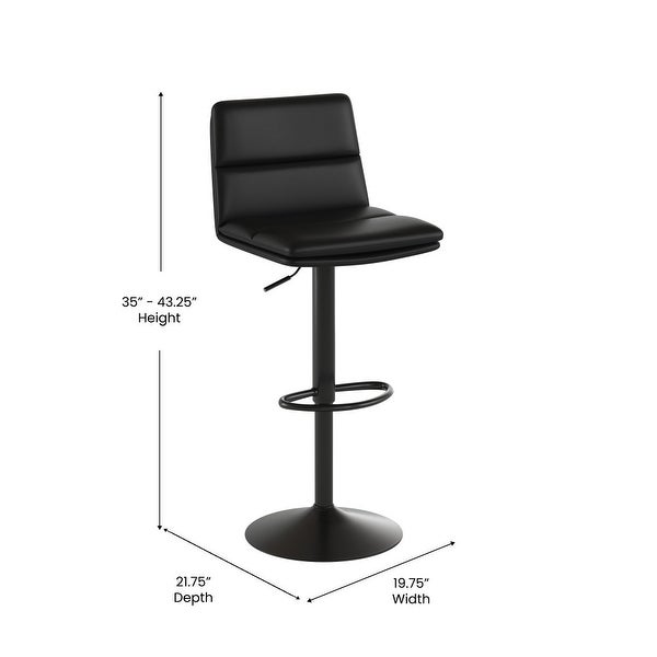 Set of 2 Armless Height Adjustable Bar Stools